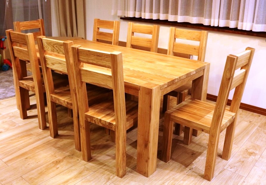 stół dębowy  krzesła